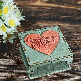 Σετ των 3 Intra απο ξύλο plywood 3mm-4mm πάχος – Διπλό αρθρωτό κουτί με λίμα με καπάκι παζλ Heart 25x30 cm INTRAVECTRY-MY556992