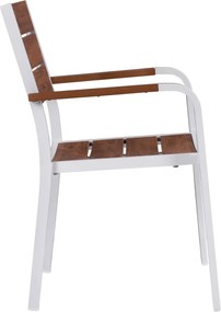 ΠΟΛΥΘΡΟΝΑ ΑΛΟΥΜΙΝΙΟΥ SAGA ΛΕΥΚΗ ΜΕ POLYWOOD HM5127.01 55x56x85Υ εκ.