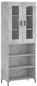 vidaXL Ντουλάπι Γκρι Σκυροδέματος 69,5x34x180 εκ. Επεξεργασμένο Ξύλο