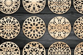 Intra απο ξύλο plywood 3mm-4mm πάχος - Σουβέρ ψησταριά Laser Cut Bundle V06 Δίασταση 30x30 cm INTRAFABR-41149981