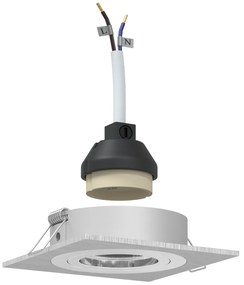 vidaXL Ανασυρμένα Σποτ 6 τεμ Τετράγωνα GU10 Ασημί 91x91 χιλ.