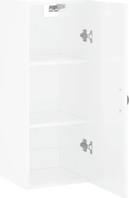 vidaXL Ντουλάπι Τοίχου Γυαλιστερό Λευκό 34,5 x 34 x 90 εκ.