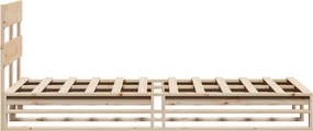 vidaXL Σκελετός Κρεβατιού Χωρίς Στρώμα 75x190 εκ Μασίφ Ξύλο Πεύκου