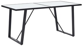 vidaXL Τραπεζαρία Λευκή 160 x 80 x 75 εκ. από Ψημένο Γυαλί