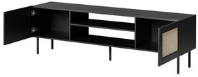 Τραπέζι Tv Charlotte R103, Ανοιχτό καφέ, Μαύρο, 180x56x40cm, 33 kg | Epipla1.gr