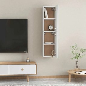 vidaXL Έπιπλα Τηλεόρασης 2 τεμ. Λευκά 30,5x30x60 εκ. από Επεξ. Ξύλο