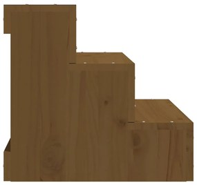 Σκάλα Κατοικίδιου Καφέ μελί 40x37,5x35εκ. από Μασίφ Ξύλο Πεύκου - Καφέ