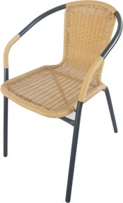 Πολυθρόνα ArteLibre Rattan Mercury Μπεζ/Μαύρο 54x61x73cm