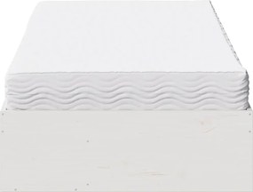 vidaXL Κρεβάτι ημέρας με στρώμα Λευκό 100x200 cm από μασίφ ξύλο πεύκο