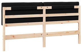 vidaXL Ταπετσαρισμένο κεφαλάρι με κεφαλάρι Καφέ και Μαύρο 200 cm