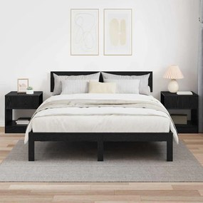 vidaXL End Table 2 pcs Μαύρη Οξυά 40,5 x 40 x 45 εκ Επεξεργασμένο ξύλο