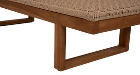 ΞΑΠΛΩΣΤΡΑ PATRON  TEAK ΞΥΛΟ ΚΑΙ ΣΧΟΙΝΙ VIRO ΣΕ ΠΛΕΞΗ WICKER 191x65x86Yεκ.