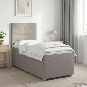 vidaXL Κρεβάτι box spring με στρώμα Taupe 80 x 200 cm Ύφασμα