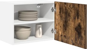 vidaXL Κρεμαστό ντουλάπι 2 pcs Καπνιστός Δρυς και Λευκό