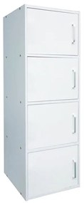 CLOSET Ντουλάπι Βοηθητικό Τετράφυλλο, Απόχρωση Άσπρο 42x30x106cm Ε8383,1