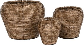Σετ ζαρντινιέρων Home ESPRIT Καφέ Μέταλλο ίνα 41 x 41 x 32 cm
