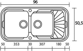 Sanitec Classic 304 (96×51) - Γρανιτένιος νεροχύτης - Metallic SPACE