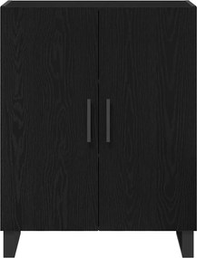 vidaXL Highboard 2 pcs Μαύρη Οξυά Επεξεργασμένο ξύλο