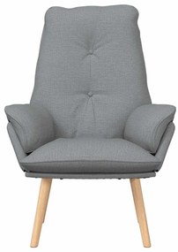 vidaXL Χαλαρωτική Πολυθρόνα Ανοιχτό γκρι 69 x 74 x 93 εκ. ύφασμα
