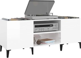 vidaXL Δισκοθήκη Λευκή 121 x 38 x 48 εκ. Επεξεργασμένο Ξύλο