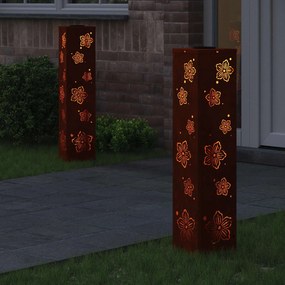 vidaXL Ηλιακό LED Φως Δρόμου 2 pcs Θερμό λευκό 18 x 18 x 80 εκ.