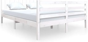 vidaXL Πλαίσιο Κρεβατιού Λευκό 160 x 200 εκ. από Μασίφ Ξύλο