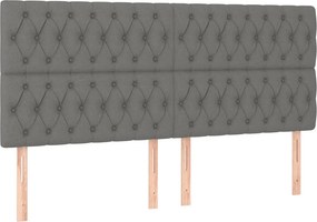 vidaXL Κρεβάτι Boxspring με Στρώμα Σκούρο Γκρι 180x200 εκ Υφασμάτιν