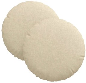 vidaXL Μαξιλάρια καθισμάτων 2 pcs Κρεμ Ø30 x 13 εκ ύφασμα