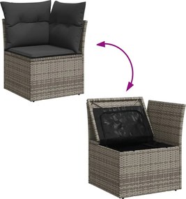 vidaXL Patio Sofa Set 10-θέσια Grey and Dark Grey