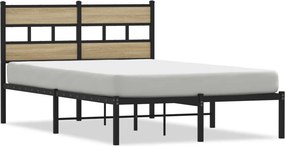 vidaXL Σκελετός Κρεβ. Χωρίς Στρώμα Sonoma Δρυς 120x200 εκ. Μεταλλικό