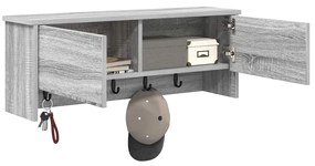 vidaXL Τοίχου Κρεμάστρα Γκρι sonoma 80 x 20 x 30 cm Επεξεργασμένο ξύλο