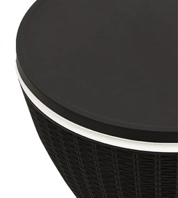 vidaXL Τραπέζι / Ψυγείο 3 σε 1 Μαύρο από Πολυπροπυλένιο