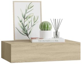 vidaXL Ράφι Επιτοίχιο με Συρτάρι Χρώμα Δρυός 40 x 23,5 x 10εκ. από MDF