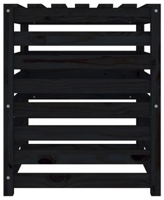Κομποστοποιητής Μαύρο 63,5x63,5x77,5 εκ. από Μασίφ Ξύλο Πεύκου - Μαύρο