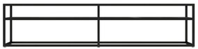 Έπιπλο Τηλεόρασης Λευκό Όψη Μαρμάρου 180x40x40,5εκ Γυαλί Ασφαλ. - Μαύρο