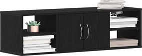 vidaXL Ράφι Τοίχου Μαύρη Οξυά 102 x 30 x 29 εκ Επεξεργασμένο ξύλο