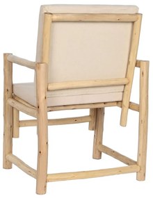 Κάθισμα Home ESPRIT Λευκό Μπεζ Φυσικό βαμβάκι 61 x 50 x 90 cm