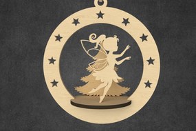 Intra απο ξύλο plywood Χρώμα wenge 3mm-4mm πάχος - Χαριτωμένο χριστουγεννιάτικο στολίδι κοριτσιών νεράιδων Δίασταση 6x6 cm INTRAFABR-37304399