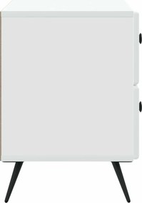 vidaXL Κομοδίνο Λευκό 62 x 34,5 x 47,5 εκ Επεξεργασμένο Ξύλο