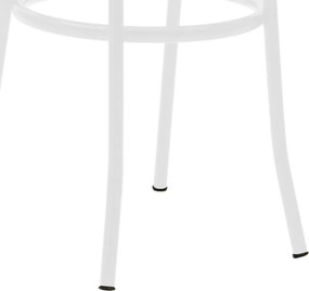 Καρέκλα Βιέννης pakoworld pe rattan μπεζ-μέταλλο λευκό