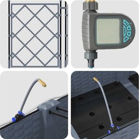 vidaXL Γλάστρα Κήπου 2 pcs Ανοιχτό Γκρι Ατσάλι