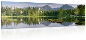 Εικόνα όμορφο πανόραμα βουνών δίπλα στη λίμνη - 150x50