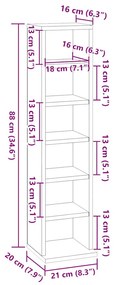 vidaXL Έπιπλο για CD Μαύρο 21 x 20 x 88 εκ. από Επεξεργασμένο Ξύλο