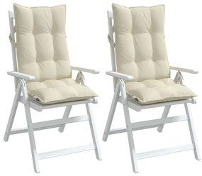 Μαξιλάρια Καρέκλας με Πλάτη 2 τεμ. Κρεμ από Ύφασμα Oxford - Κρεμ