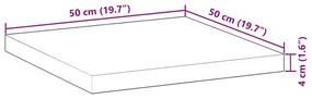 Επιφάνεια Τραπεζιού Τετράγωνη 50x50x4 εκ. Μασίφ Ξύλο Ακακίας - Καφέ