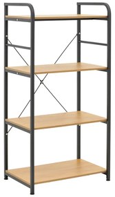 Ραφιέρα επιδαπέδια Depo μέταλλο μαύρο-mdf σε oak απόχρωση 60x40x120εκ Υλικό: METAL 20mm - MDF 12mm 072-000148