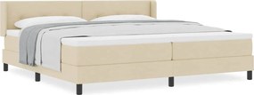 vidaXL Κρεβάτι με ελατήρια με στρώμα Κρεμ 200 x 200 cm Πολυεστέρας
