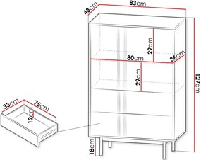 Μπουφές ψηλός Alsy Reg-Mpez Anoixto