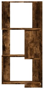 vidaXL Βιβλιοθήκη Γωνιακή 3 Επ. Καπνιστή Δρυς 50x50x102εκ Επεξ. Ξύλο