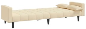 Καναπές Κρεβάτι Διθέσιος Κρεμ Υφασμάτινος με Δύο Μαξιλάρια - Κρεμ
